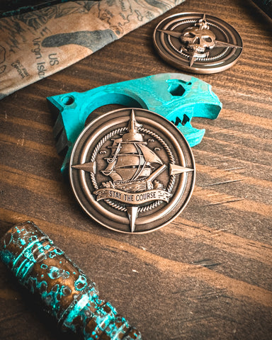 ERLING.EDC - Stay The Course V2 Coin - Antique Copper